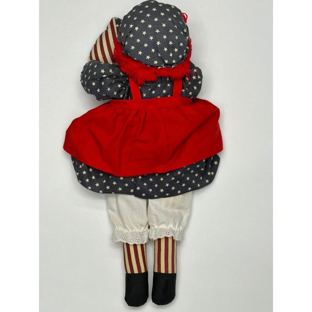 Vintage 1776 BiCentennial patriotic Raggedy Ann handmade‎ Rag Doll Heart